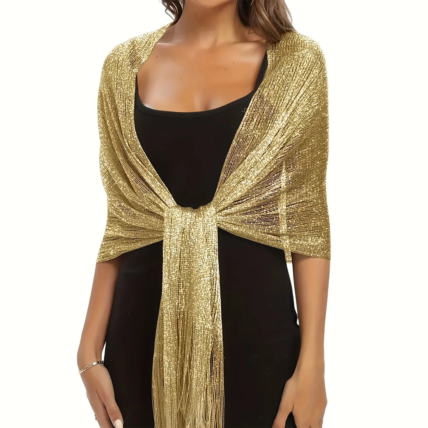 Fashion Bright Silk Sunscreen Gold Silver Shiny Scarves