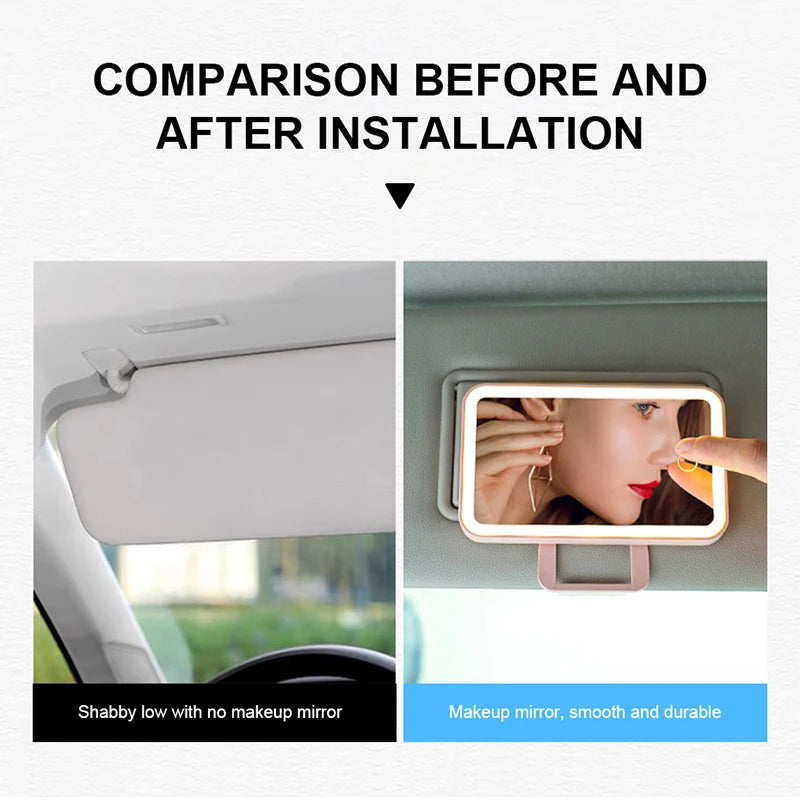 Mirror Rechargeable Women Makeup Car