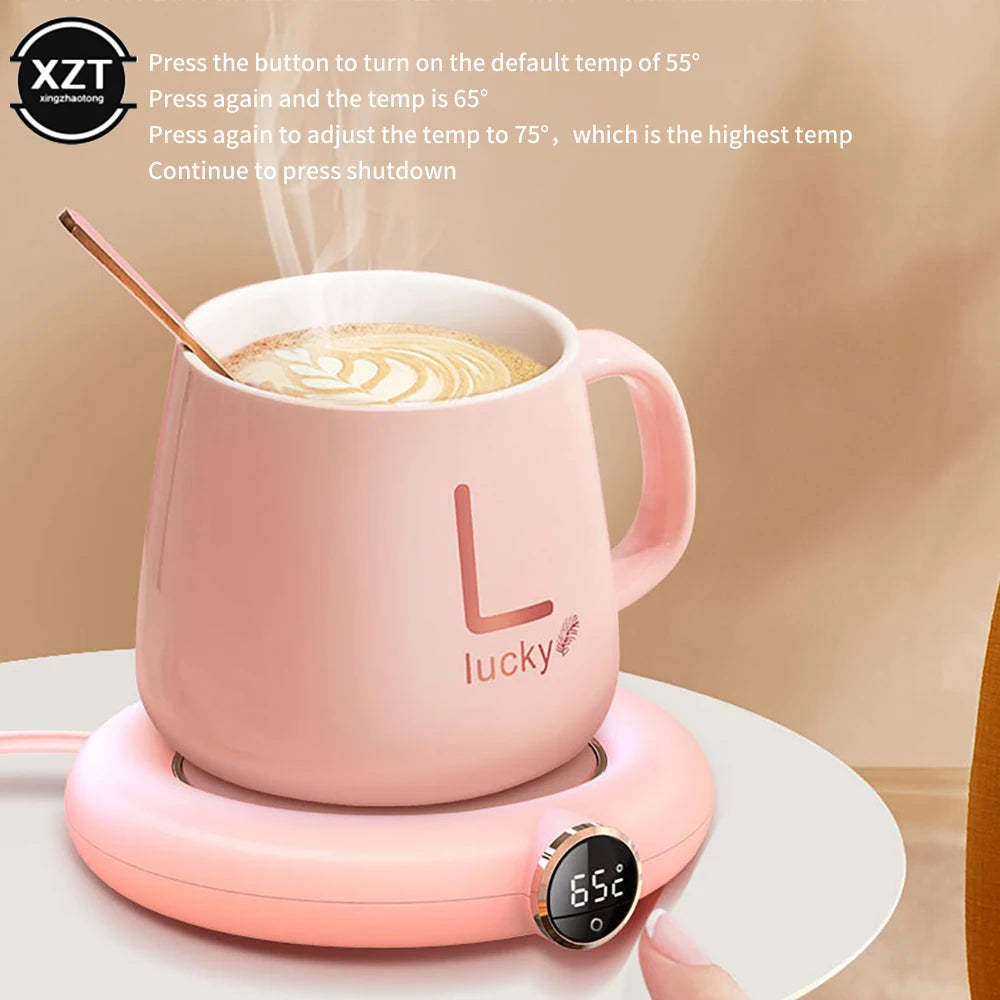 USB Coffee Cup Warm Heating 3 Gear Digital Display Adjustment Timing Heater for Milk Tea