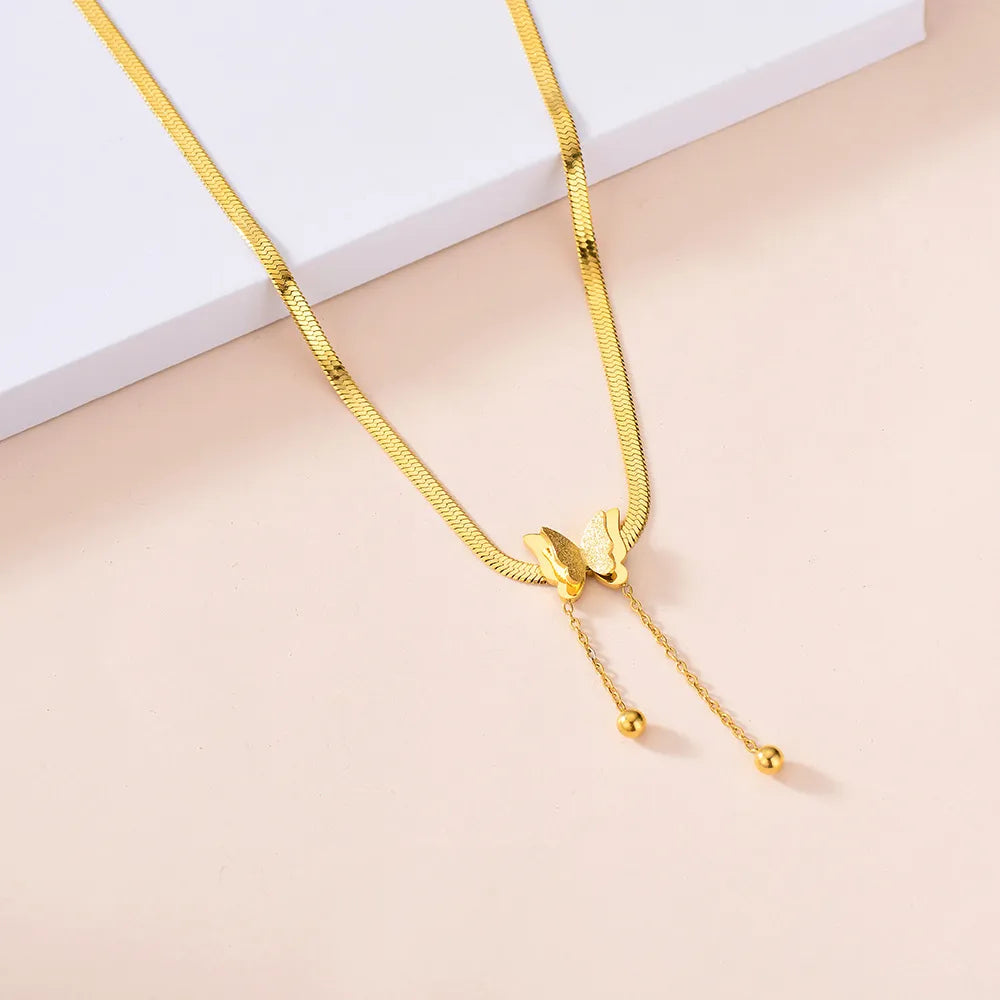 Butterfly Necklace Women Golden