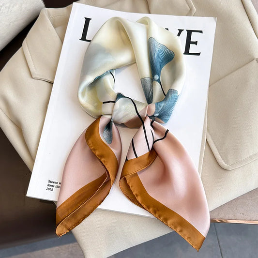 Luxury Brand Silk Satin Head Scarf for Women