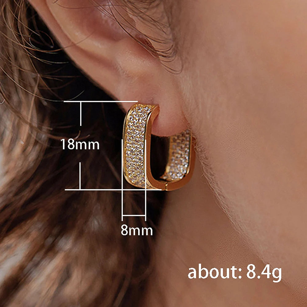 Unique CZ Hoop Earrings for Women/Girls