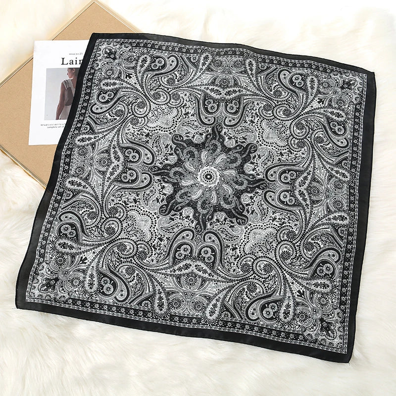 Luxury Print Silk Scarf for Women 2024