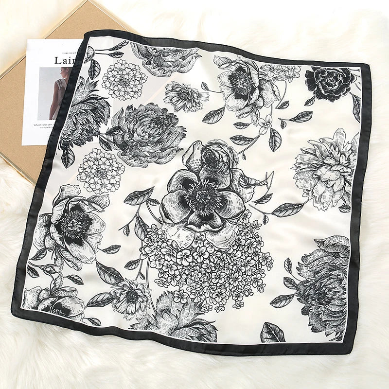 Luxury Print Silk Scarf for Women 2024