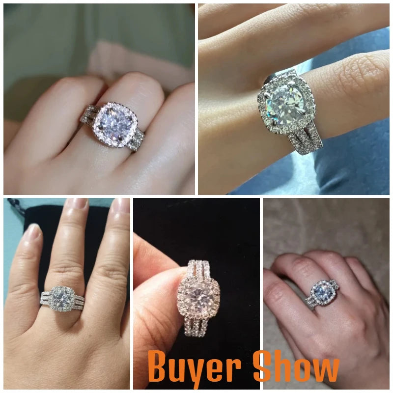 Women Rings with Brilliant Cubic Zirconia Luxury Engagement Rings