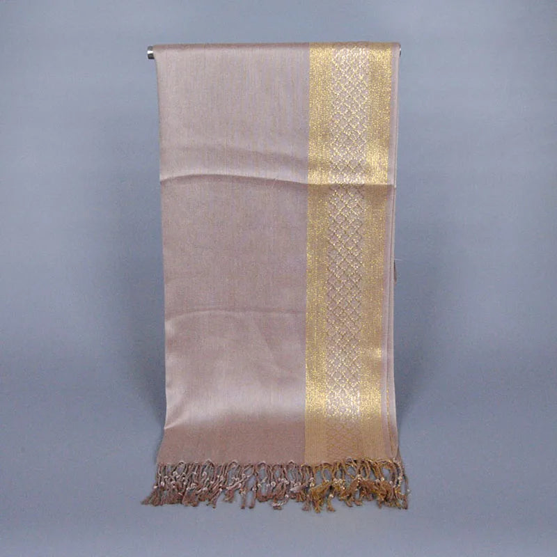 Fashion Gold Thread Tassel Shawl Shining Hijab Scarf