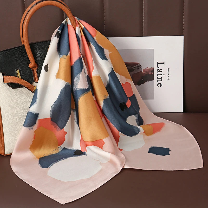 Luxury Print Silk Scarf for Women 2024