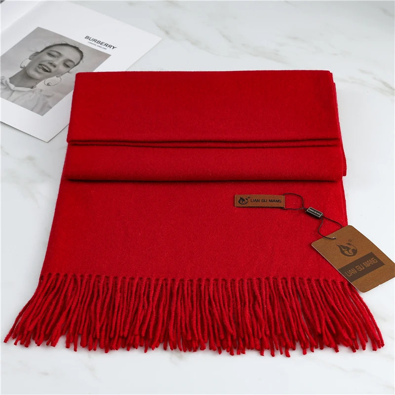 32 Color Solid Thick Cashmere Scarf for Women Large 190*68cm