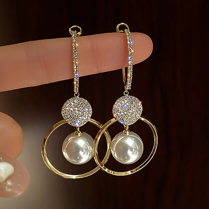 Elegant Imitation Pearl Dangle Earrings For Women